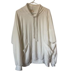 BiBi French Terry pullover White Large Slouchy Pockets